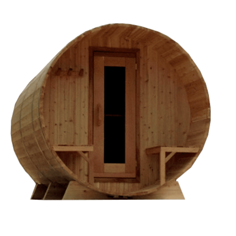 7' x 6' Barrel Sauna - Knotty Red Cedar